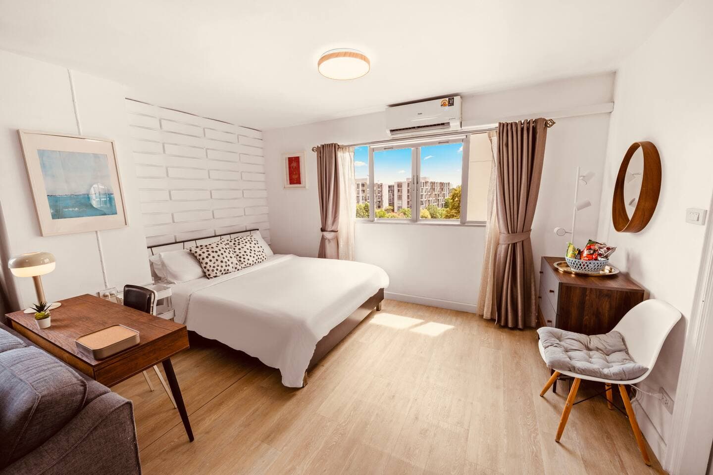 Modern 1-bedroom unit interior in Building D overlooking Phrakanong River