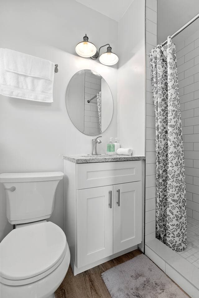 walk-in shower with designer tile work